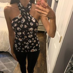 Silky Floral Halter Top